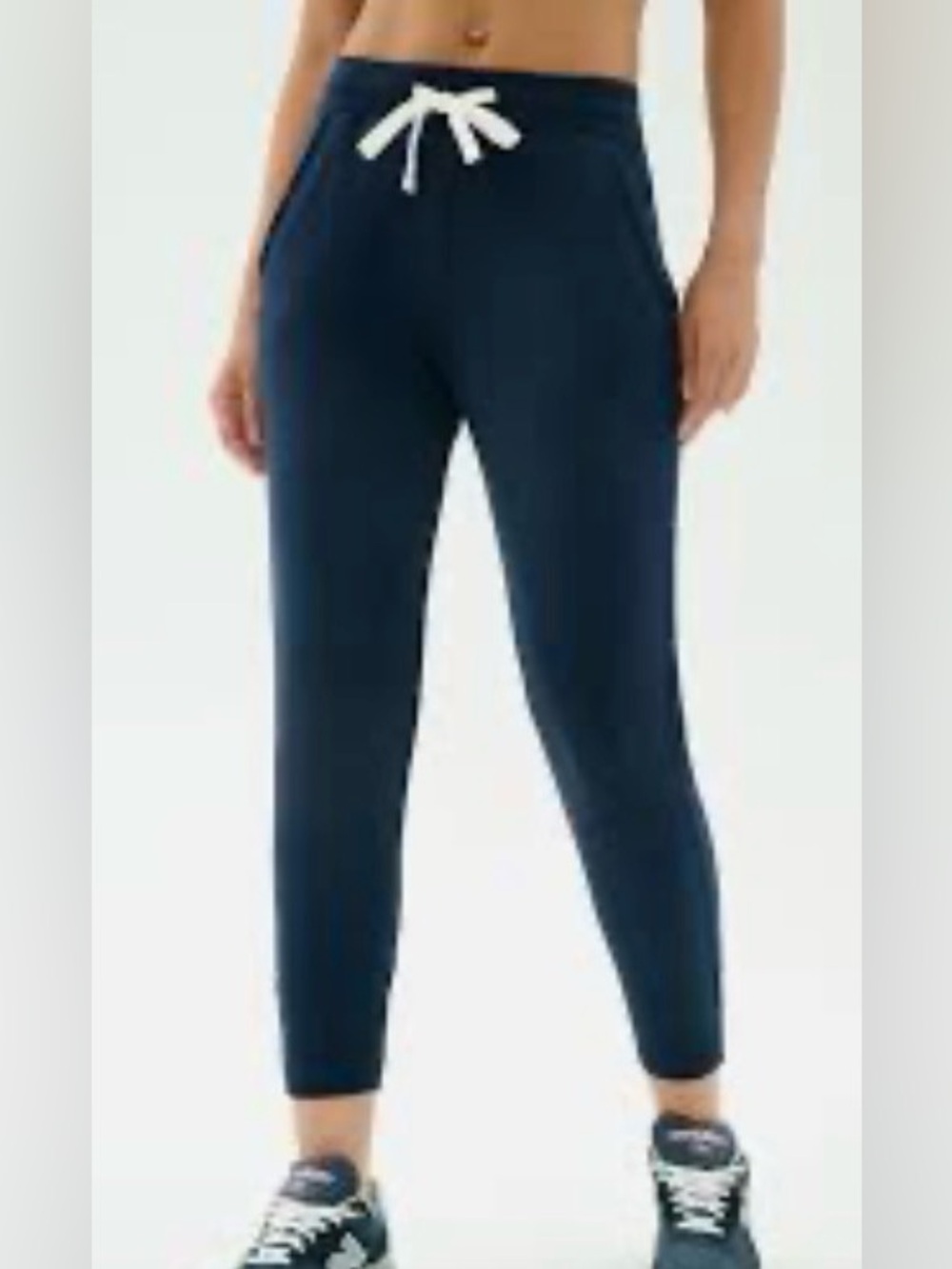 Splits59 Navy Drawstring Jogger Pants with White Tie